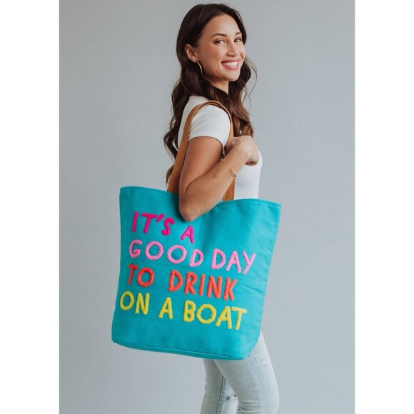 Blue Drink On A Boat Tote - Picture 3 of 8